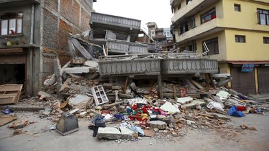 Eingestürztes Haus in Kathmandu